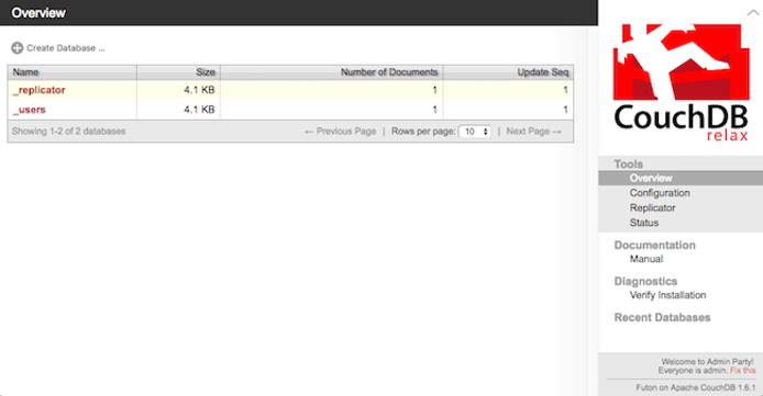 Futon interface Futon interface