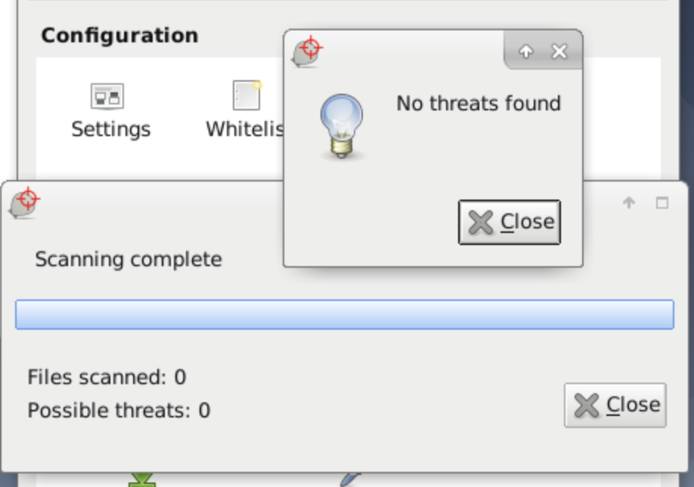 ClamTK Scan Complete ClamTK Scan Complete