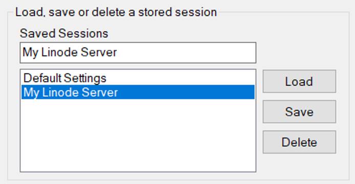 “Screenshot of the Save Session form on PuTTY” “Screenshot of the Save Session form on PuTTY”