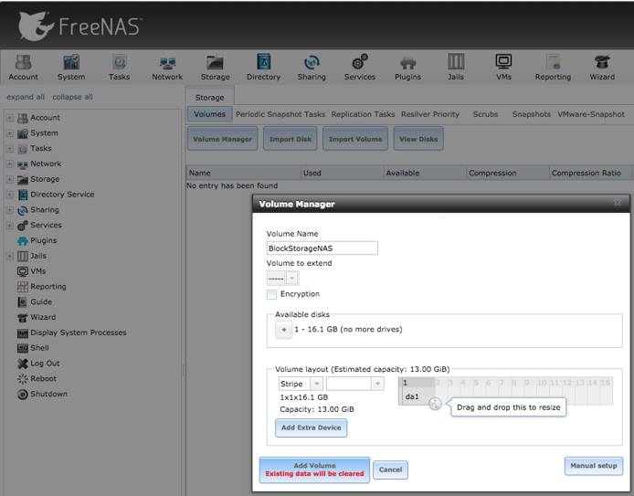 Volume Manager - Add a Volume Volume Manager - Add a Volume
