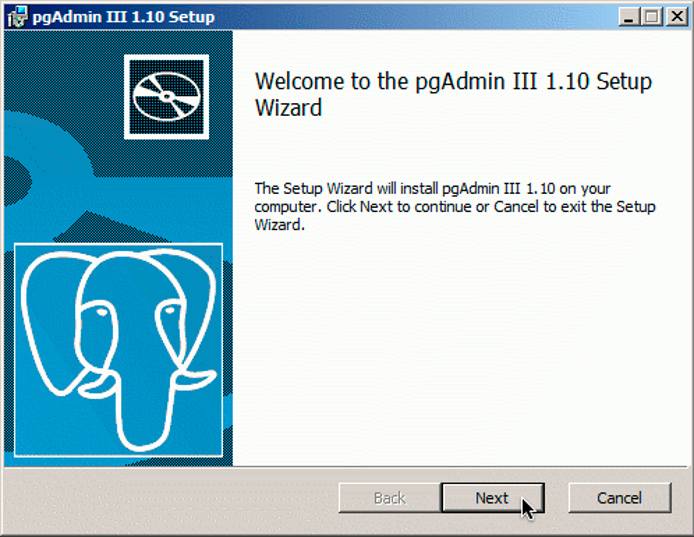 pgAdmin on Windows installer welcome dialog pgAdmin on Windows installer welcome dialog