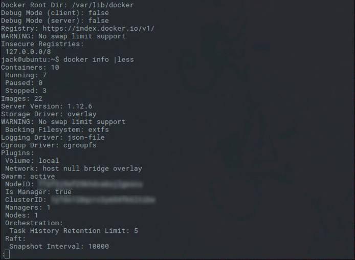 Swarm is running and active Swarm is running and active
