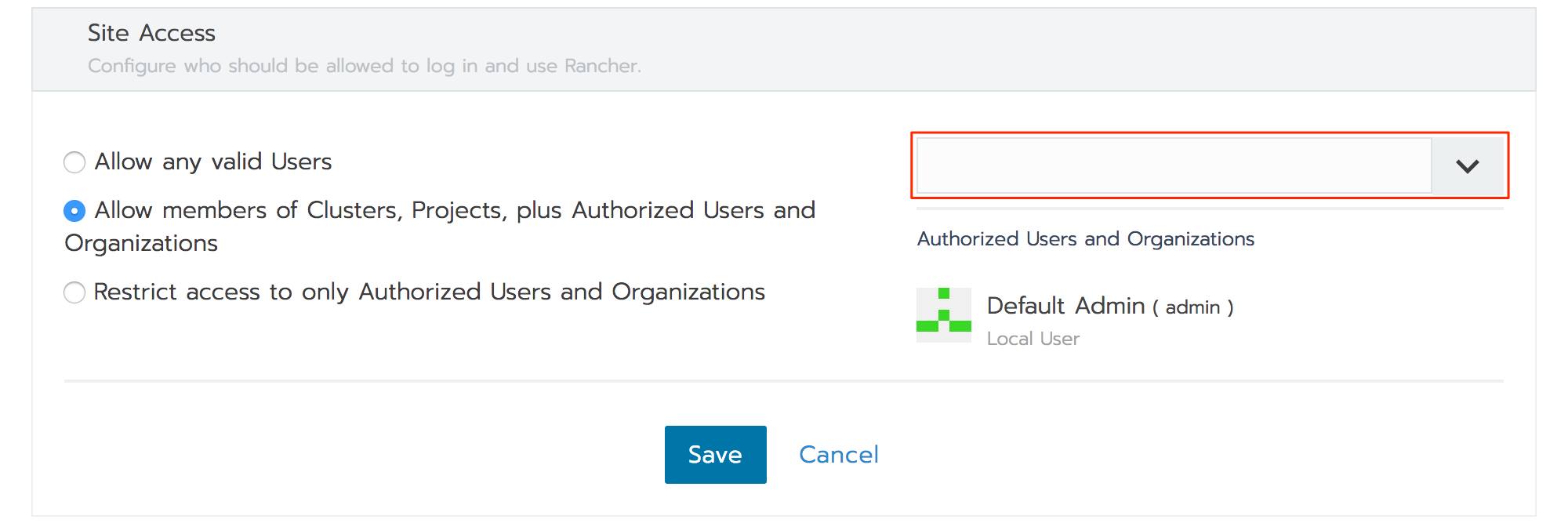 Rancher Authentication page - search for and add GitHub users Rancher Authentication page - search for and add GitHub users