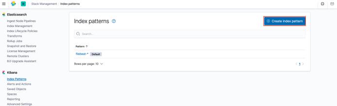 Kibana Index Patterns Page Kibana Index Patterns Page
