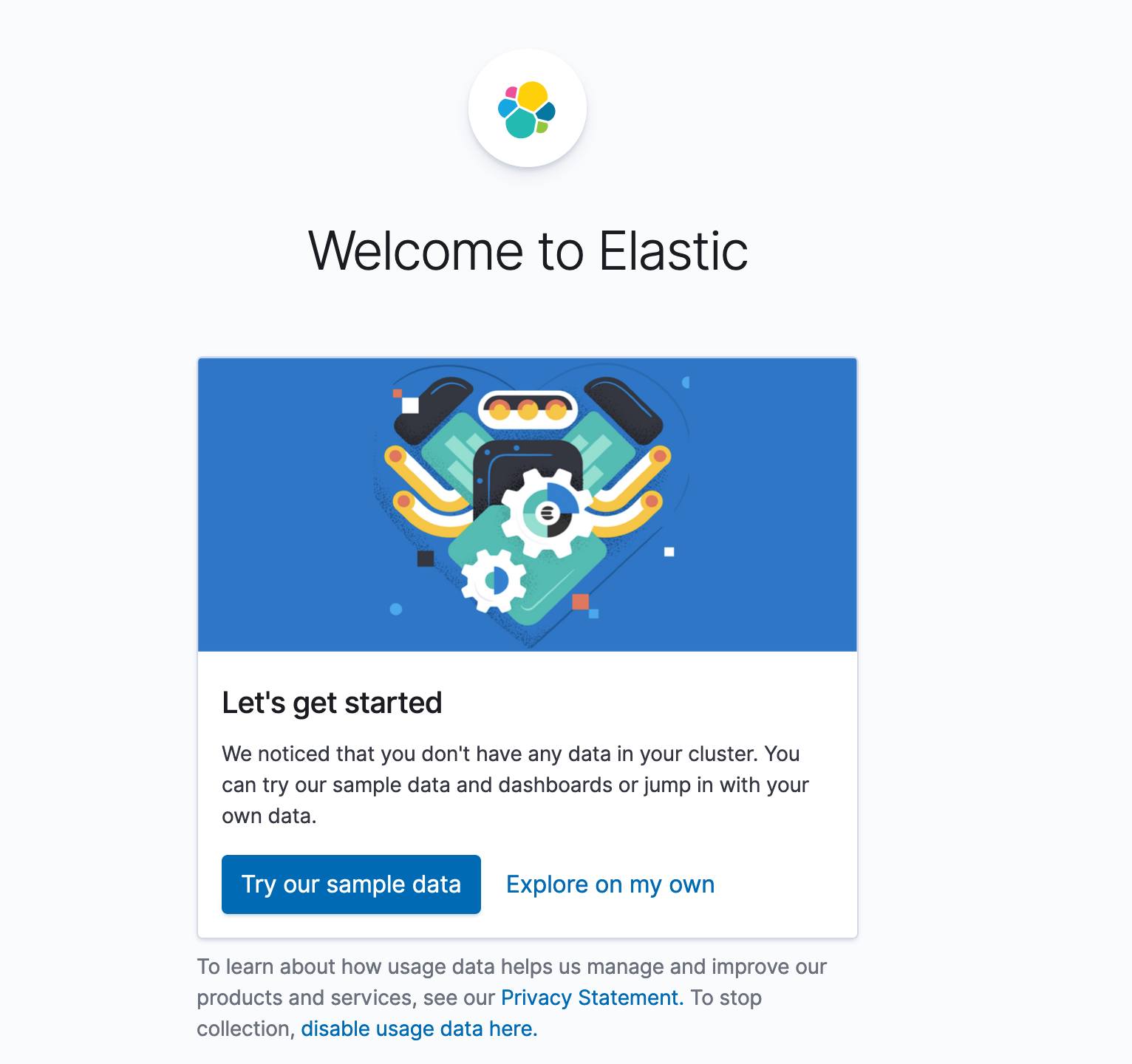 Kibana Welcome Page Kibana Welcome Page