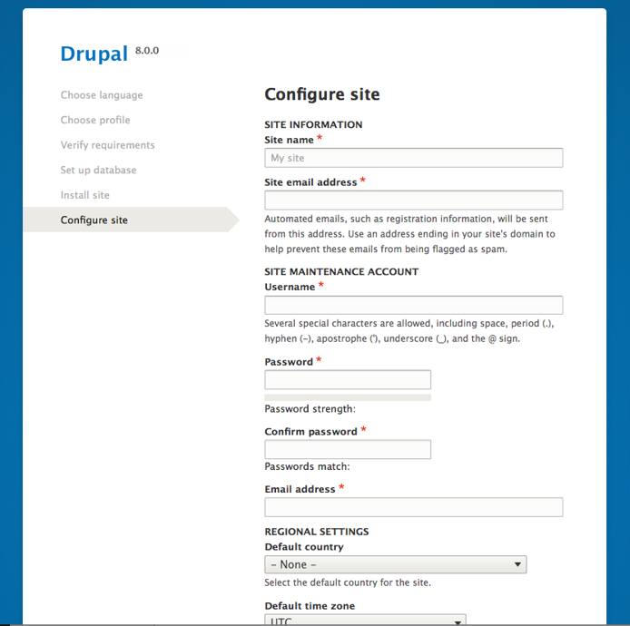 Drupal 8 site configuration. Drupal 8 site configuration.