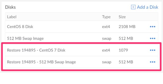 New Disks Created After Restore New Disks Created After Restore