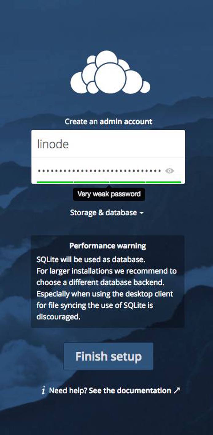 ownCloud login screen ownCloud login screen
