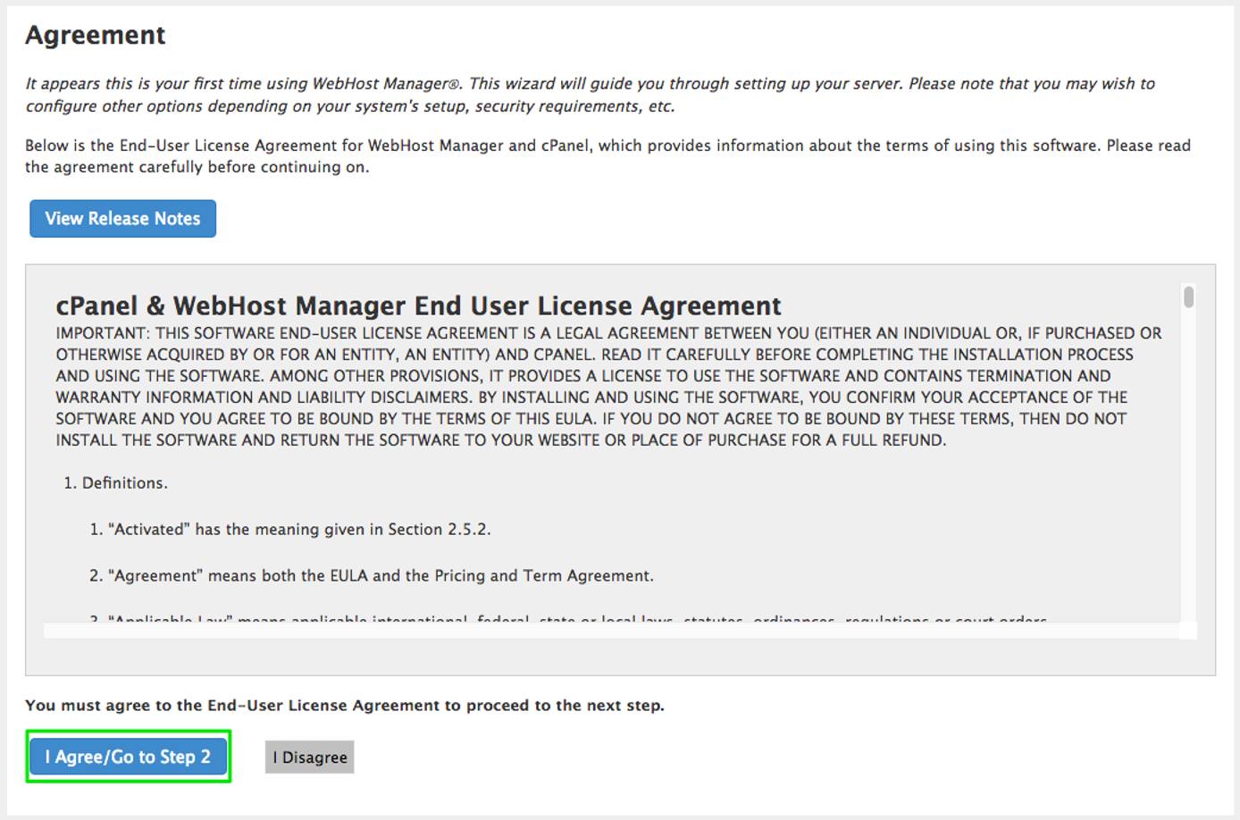 cPanel license agreement. cPanel license agreement.