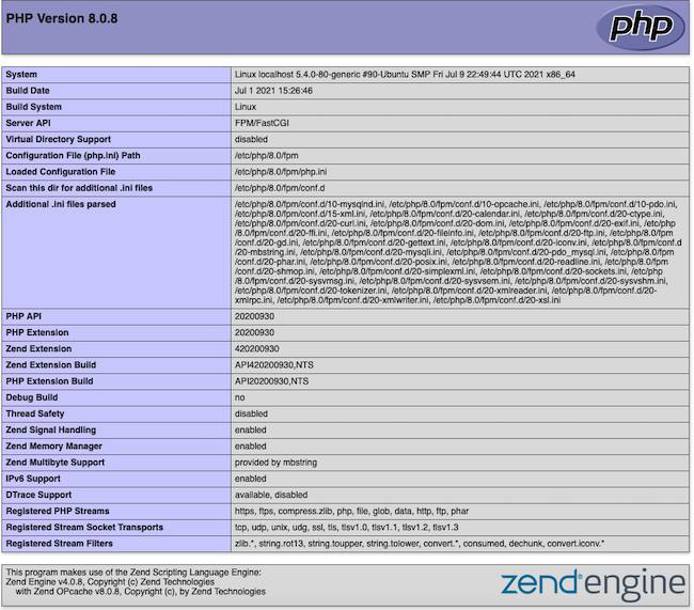 PHP Information page PHP Information page