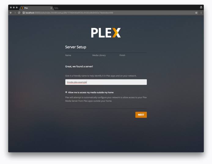 Plex web interface - Server Name. Plex web interface - Server Name.