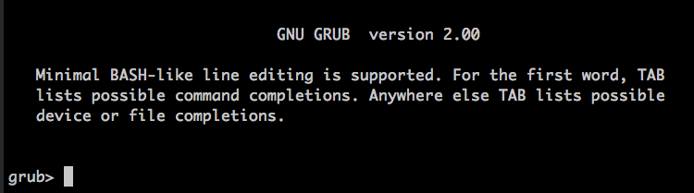GRUB prompt GRUB prompt