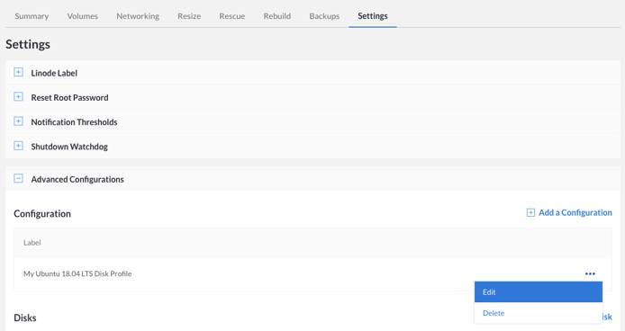 Selecting the active configuration profile Selecting the active configuration profile