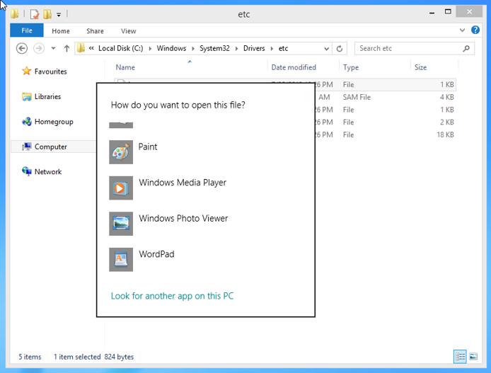 Windows asks what program to open the file in. Windows asks what program to open the file in.
