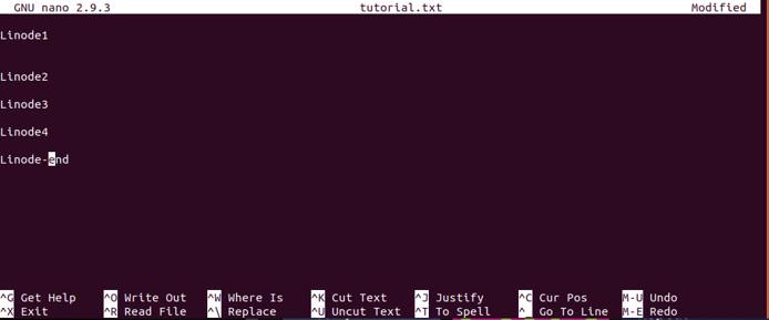 Finding the line that contains 'end'. search for the text