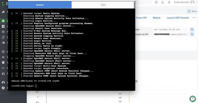 An example of the Lish Web Console An example of the Lish Web Console