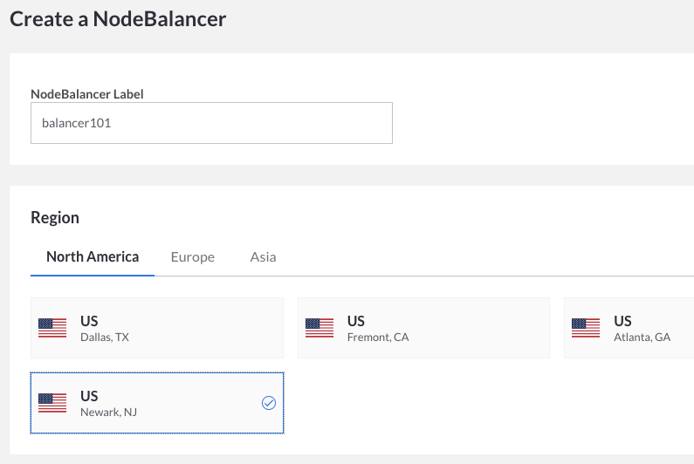 The NodeBalancer Creation Screen The NodeBalancer Creation Screen