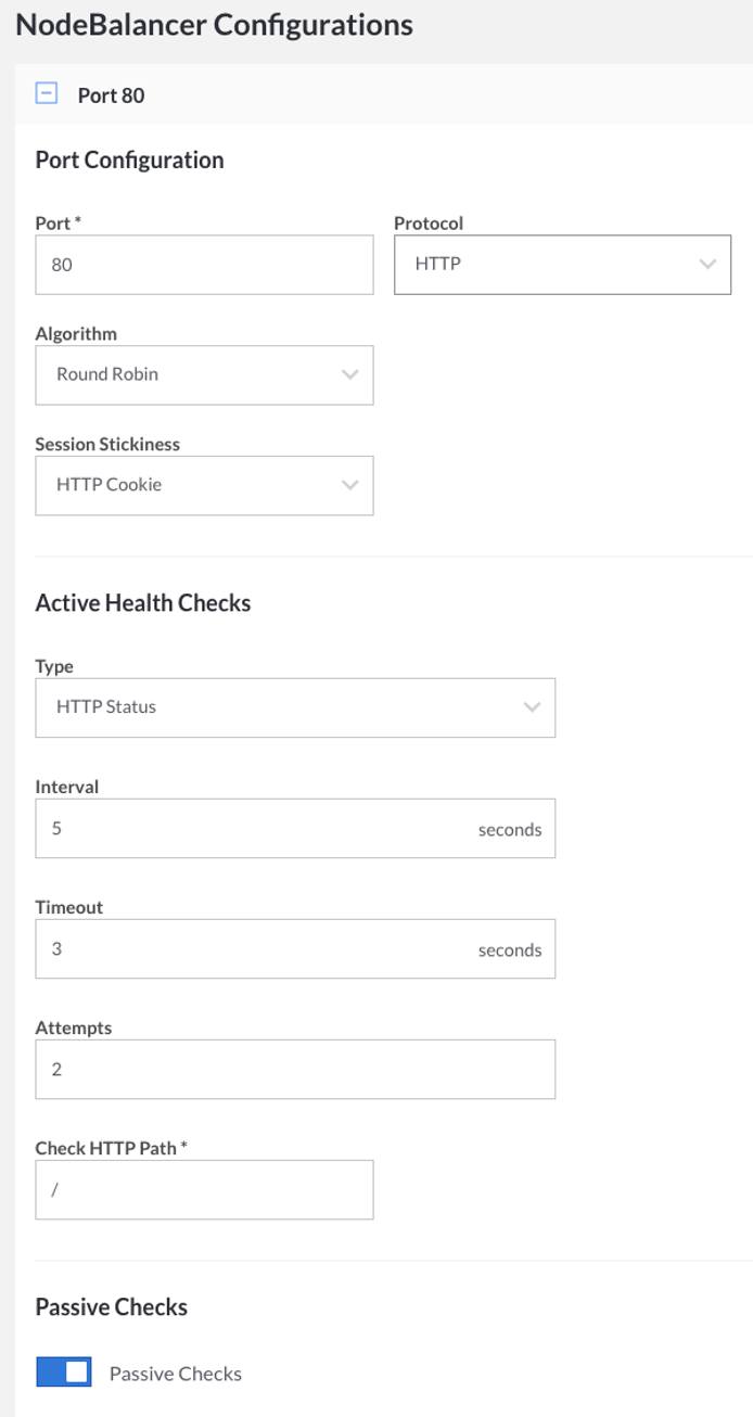 Adding a Port Configuration to a NodeBalancer Adding a Port Configuration to a NodeBalancer