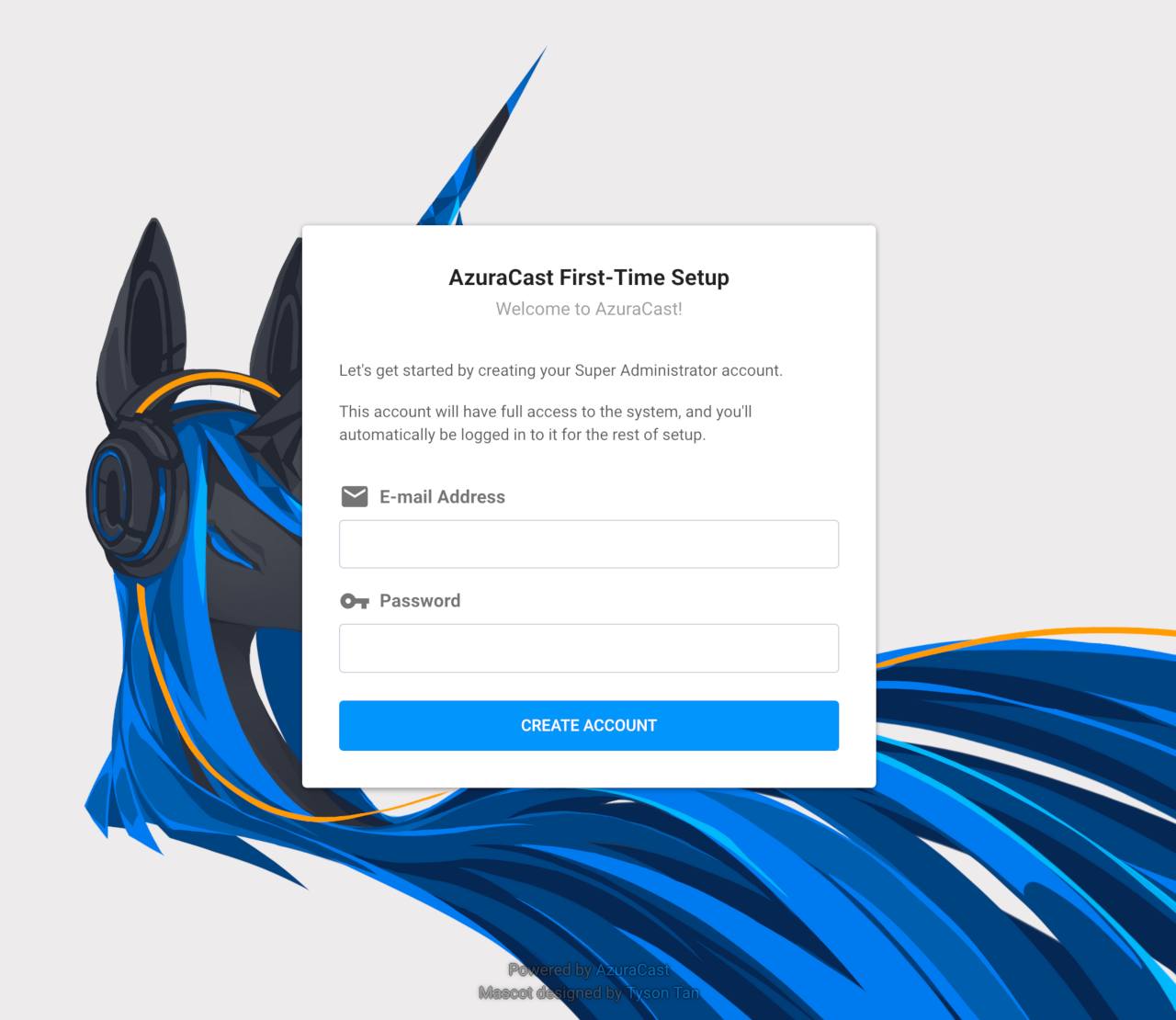 “AzuraCast Setup Account”