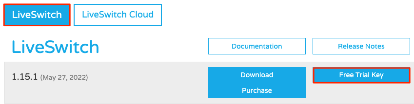 Screenshot of the download selection