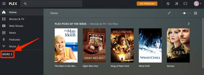 Plex Home Side Bar — More. Plex Home Side Bar — More