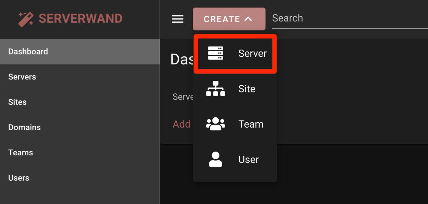 Create a ServerWand Server Create a ServerWand Server