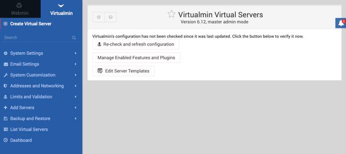 Virtualmin Check Configuration Virtualmin Check Configuration